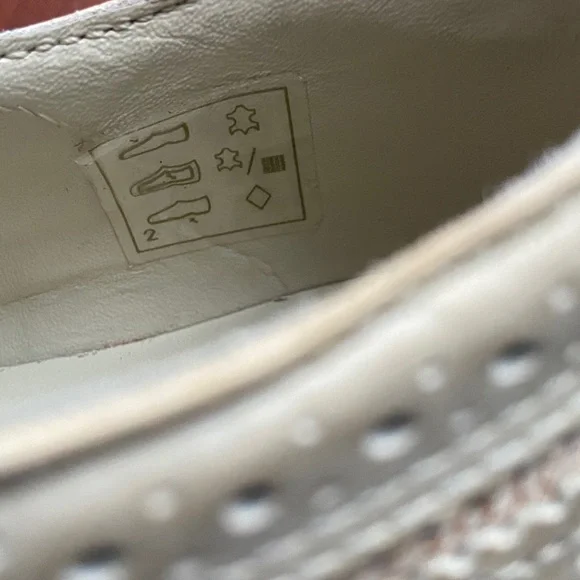 Dr. Martens Floral Crackle Brogue Wingtip Bone 12368 Oxford Shoes Women's Size 6 - Picture 14 of 16